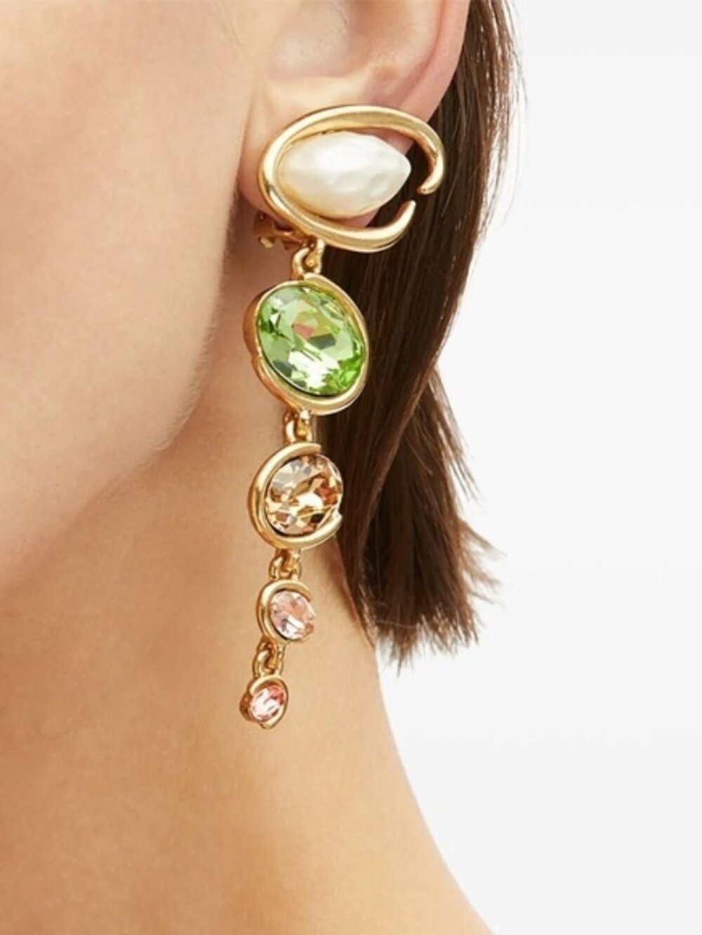 Oscar de la Renta Baroque Pearl O drop earrings